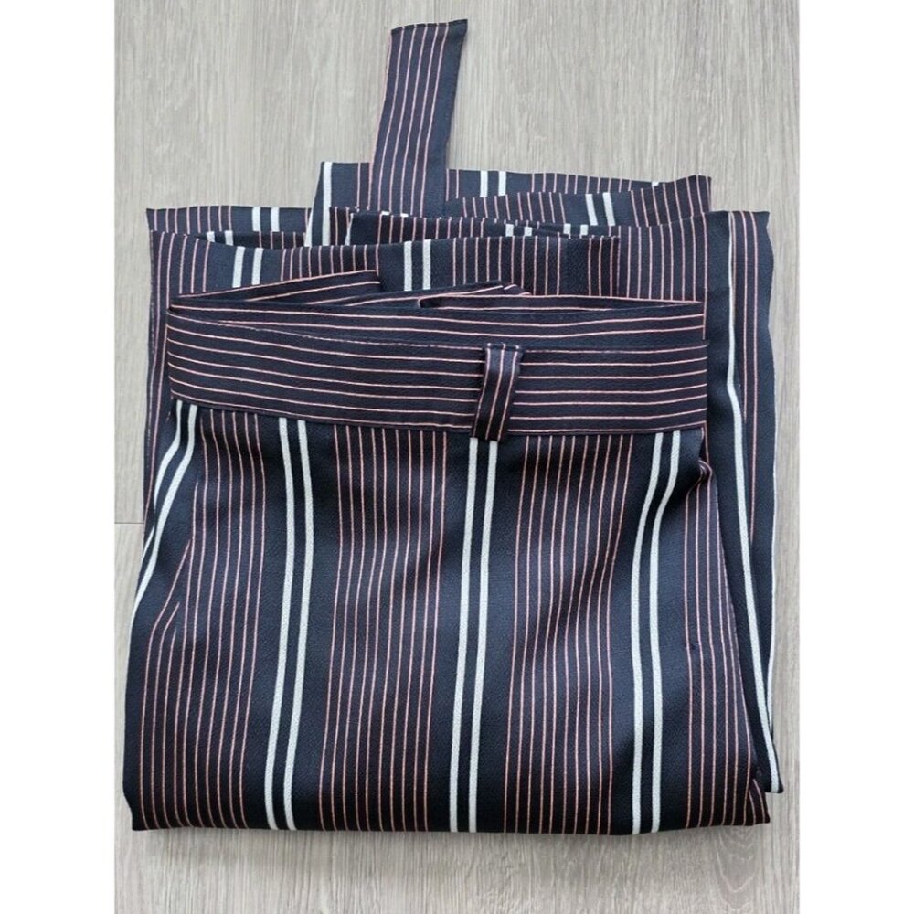 Banana Republic Striped Maxi Wrap Skirt Size 14‎ Navy Red Lined - Picture 16 of 16